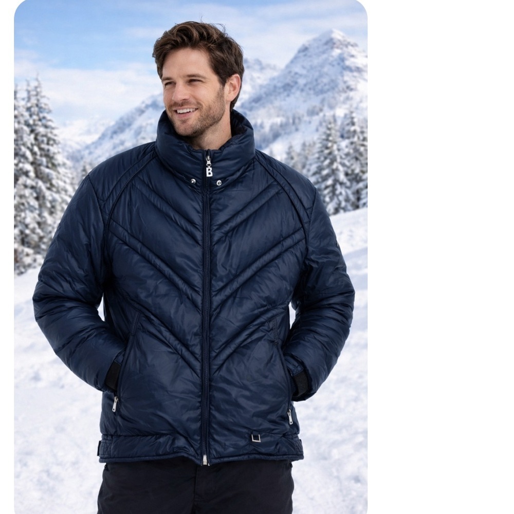 Bogner Men’s Goose Down Filled Ski Jacket in Black Size 42 Luxury Winter Coat